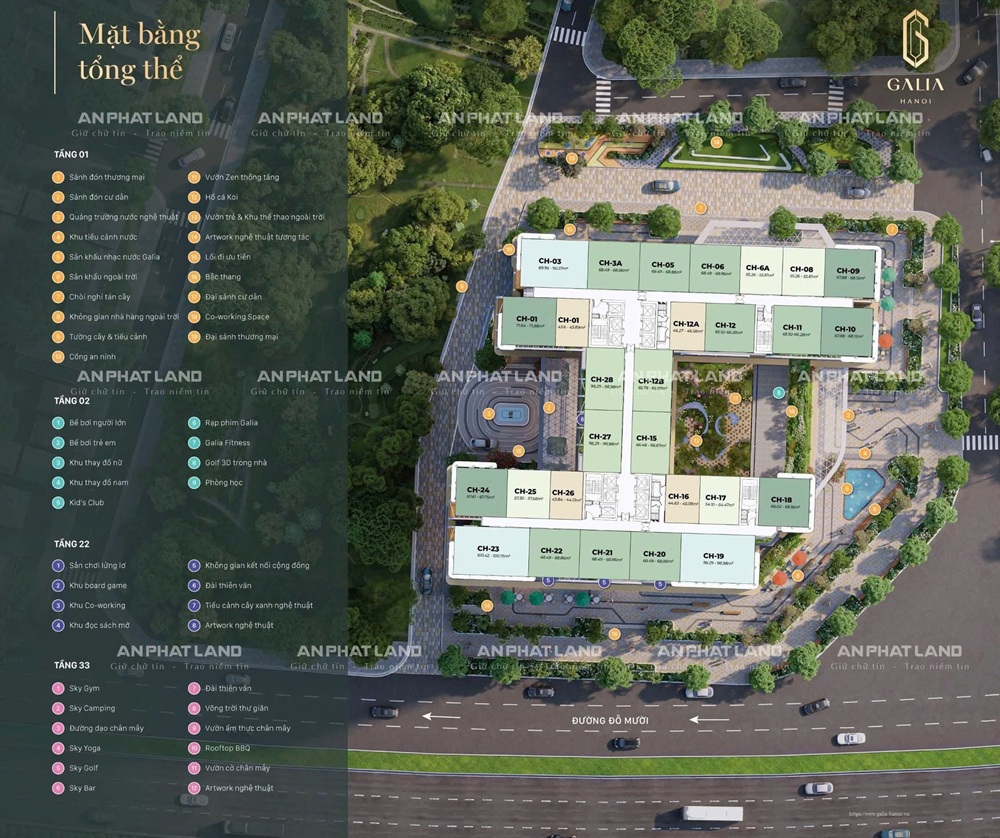 Mặt bằng Galia Hà Nội: Thiết kế tối ưu, công năng vượt trội