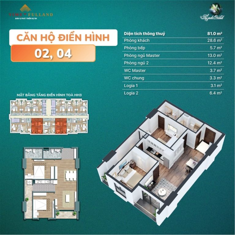 Thiết kế chung cư Jade Square hiện đại – Tối ưu hóa công năng và ánh sáng